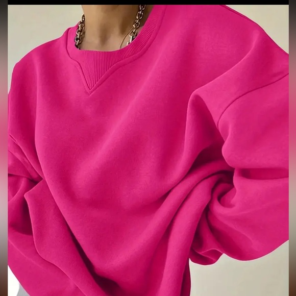 New Temu Hot Pink Crewneck Sweatshirt - Picture 1 of 4
